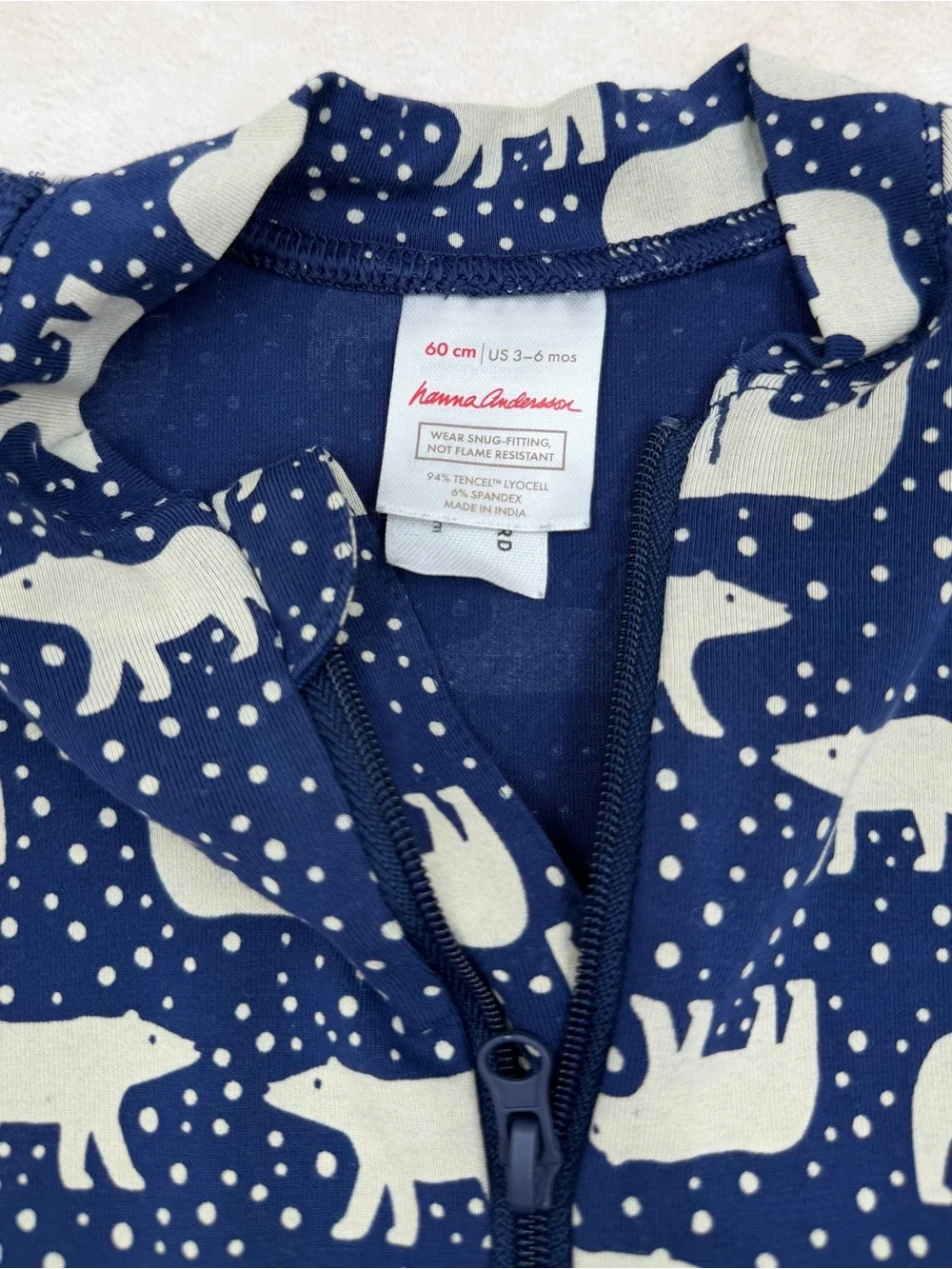 Hanna Andersson Navy Polar Bear Coverall 60